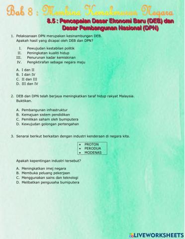 Bab 8 : membina kemakmuran negara