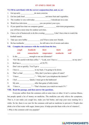 E7 unit 2 - test 2 A