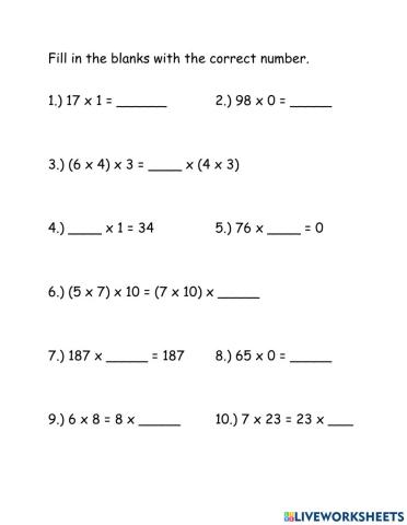 Properties of Multiplication