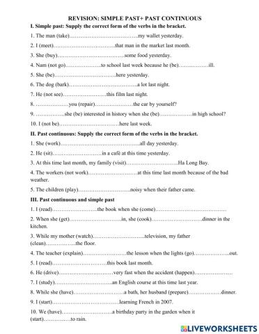 Past simple and past continuous