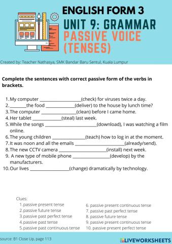 Passive voice tenses