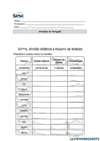 Atividade de Português