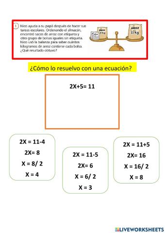 Problemas  de ecuaciones