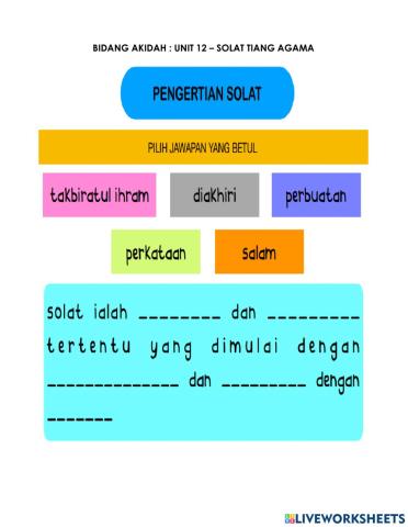 Akidah unit 12 - solat tiang agama