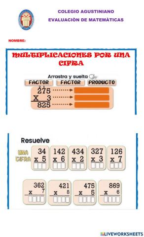 Evaluación matemáticas segundo