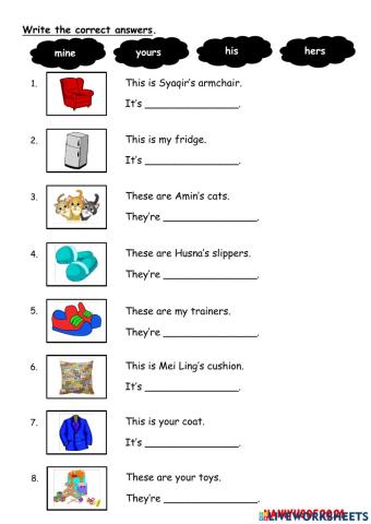 Possessive pronouns