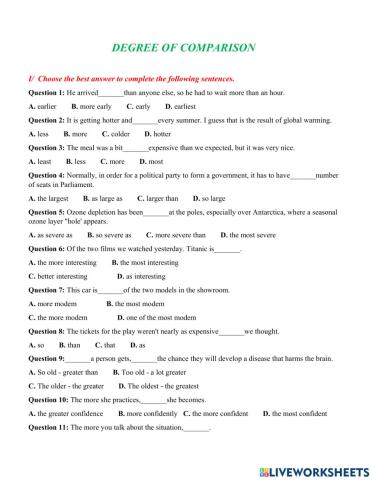 Degree of comparison 2