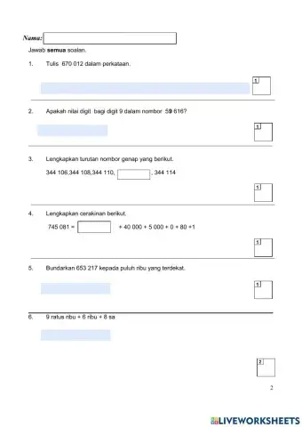 Ujian Pertengahan Tahun 5 Matematik Kertas 2