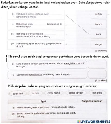Bahasa Melayu 4 Latihan 1 27.08.21