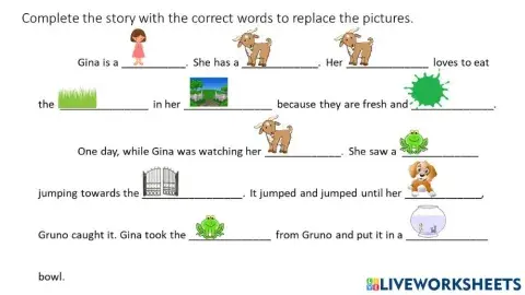 Phonic g rebus writing