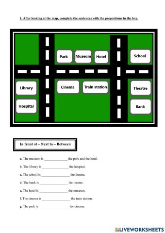 Prepositions in the city