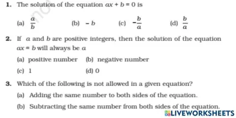 Linear equation