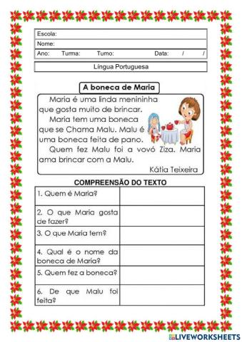 Leitura e interpretação de texto