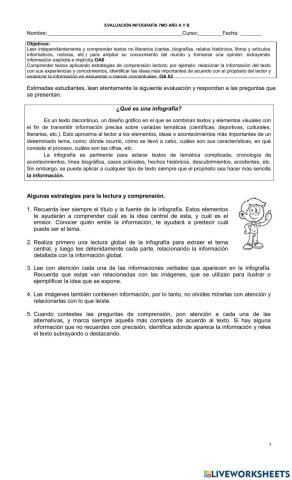 Comprensión lectora: IINFOGRAFÍAS