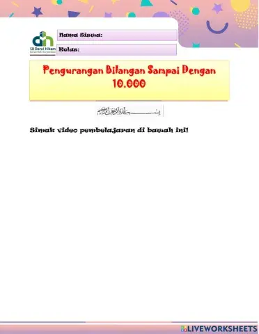 Pengurangan Bilangan Sampai Dengan 10.000