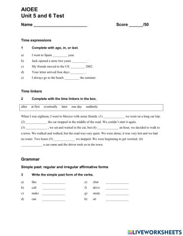 Aioe - elementary 5 e 6