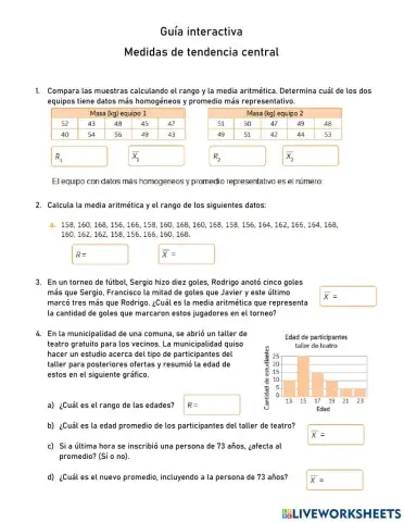 Medidas de tendencia central.