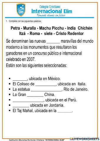 Las 7 maravillas del mundo