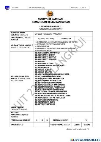 ICT Latihan Ulangkaji 1