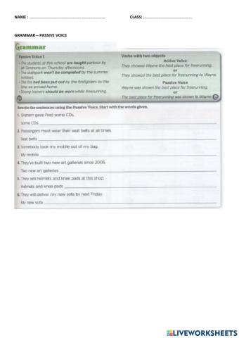 Passive Voice Grammar Practice