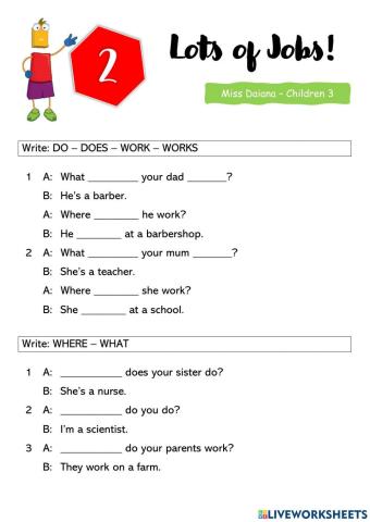 Lots of Jobs - Grammar Practice