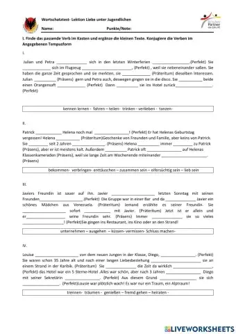 Klasse 9 Liebe unter Jugendlichen