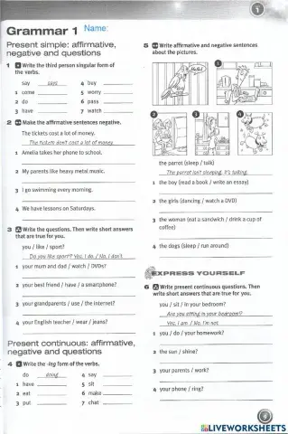 Pulse 2 workbook (Unit 1-Grammar)