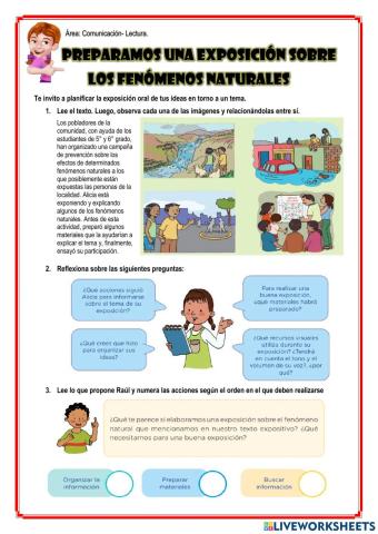 Preparamos una exposición sobre los fenómenos naturales