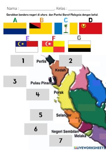 Bendera Negeri di Malaysia (Utara dan Pantai Barat)