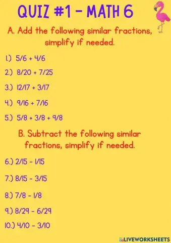 Adding and Subtracting Similar fractions