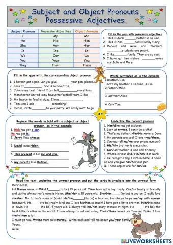 Personal pronouns and Possessive Adjectives