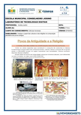 Povos da antiguidade e a religião