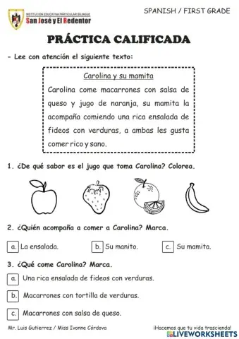 Comprensión de lectura