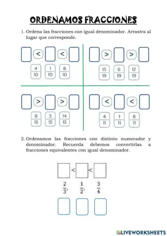 Orden de las fracciones