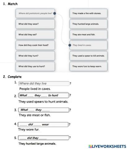 Wh questions in the past