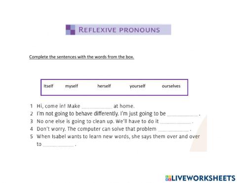 Reflexive pronouns