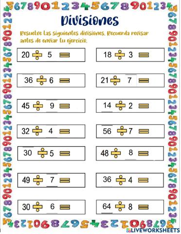 Divisiones de una cifra