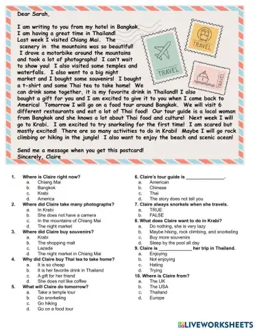 Postcard Reading Comp