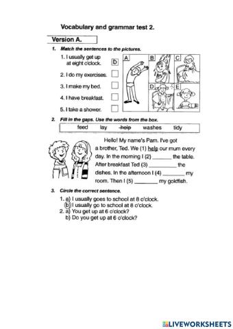 Vocabulary and Grammar Test Every Day