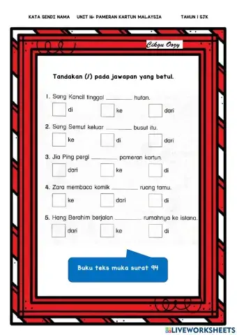 Kata Sendi Nama Tahun 1