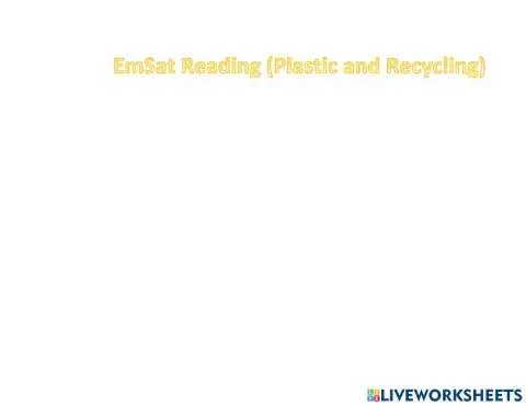 Plastic and Recycling