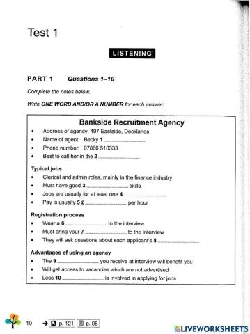 SMEPACE IELTS Listening section 1