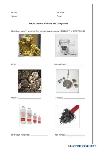 Picture Analysis: Elements and Compounds