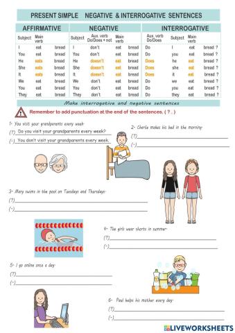 Present simple interrogative and negative