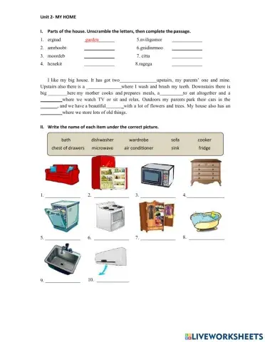 MLH6 - Unit 2 - My house - BII-IV-C-I