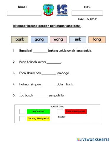 Kemahiran 16 : Perkataan KVKK