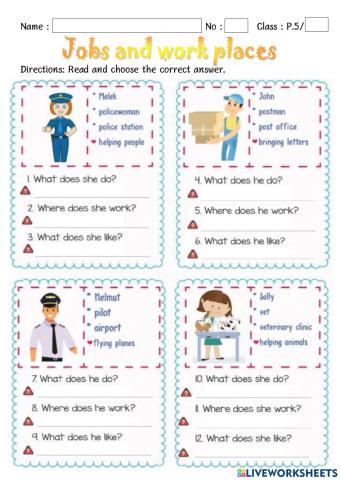 Test Jobs and work places P.5