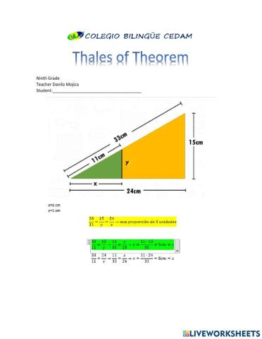 Thales theorem