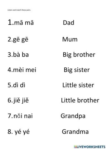 Match the family members