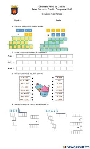Evaluación Grado Tercero